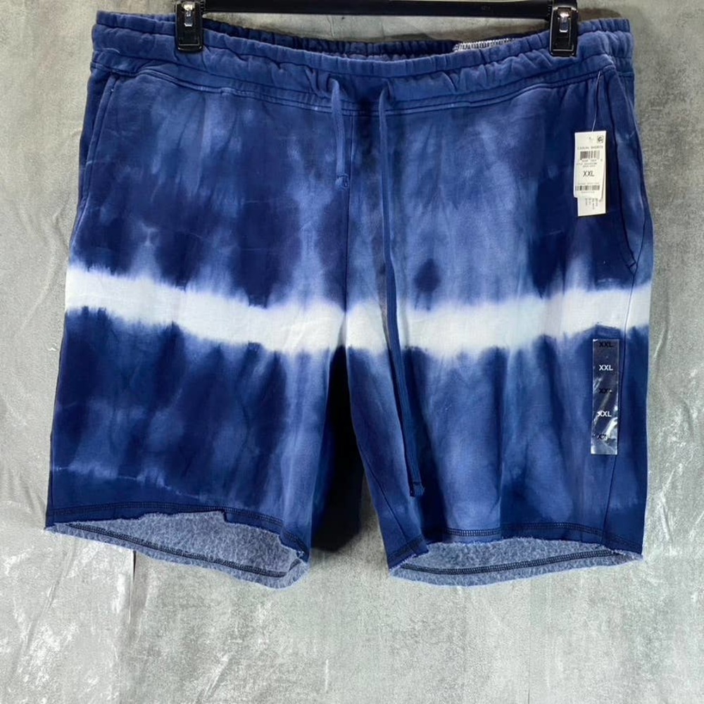 Sun + Stone Men's Basic Navy Tie-Dye Drawstring Pull-On Casual Shorts SZ 2XL